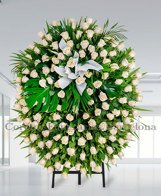 Corona de Rosas Blancas de defunción